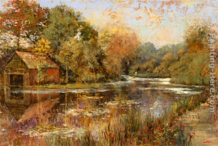 Autumnal Reflections painting - Michael Longo Autumnal Reflections art painting